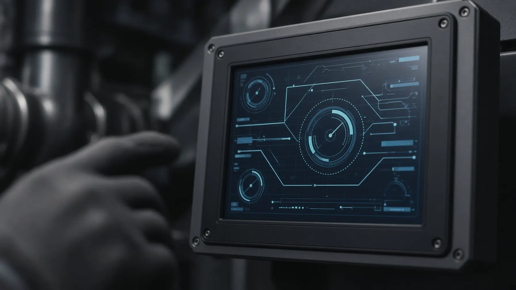 Operator at an HMI panel